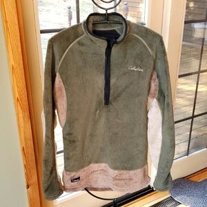 Cabela's Stand Hunter Thermal Zone Heavy Weight Base Layer Green/Tan Sz M Jacket